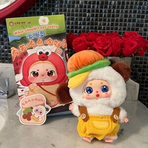Baby three little chubby bean hamburger plush backpack charm